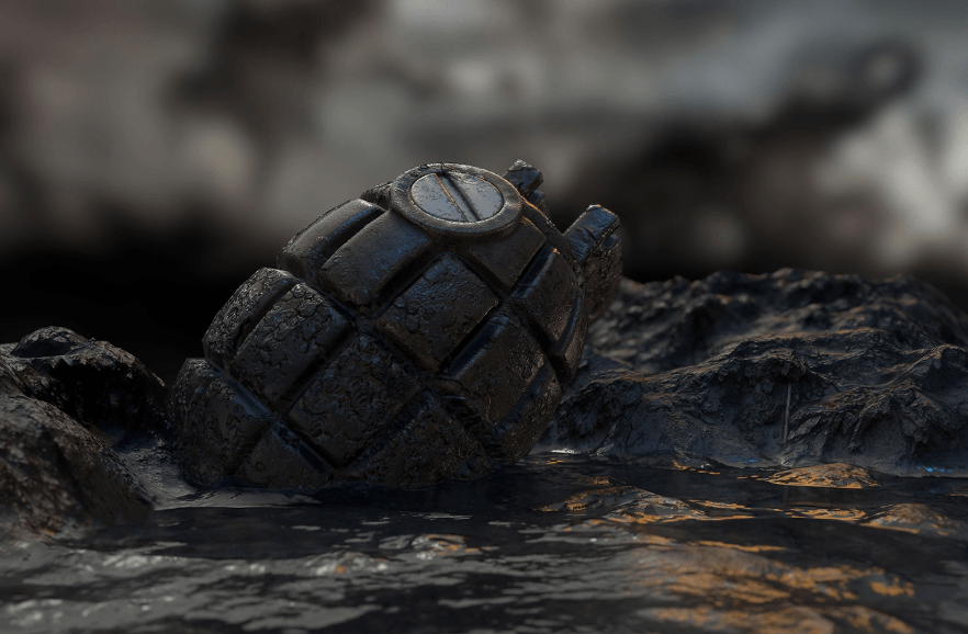 Unexploded grenade