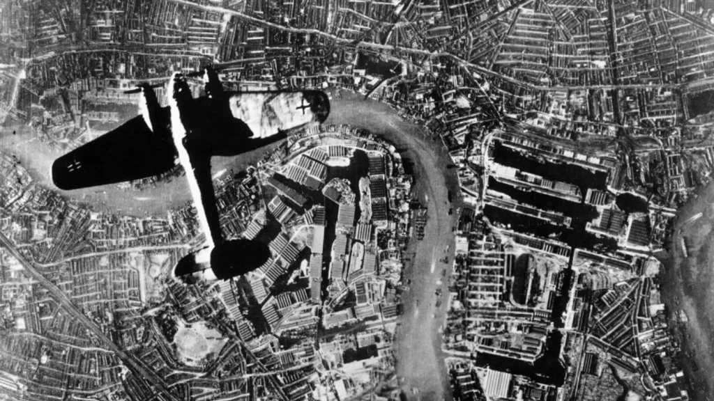 UXO Risks Along the UK River Network 1 Bomber flying over the River Thames
